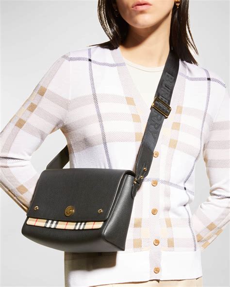 Burberry Leather & Vintage Check Note Crossbody 